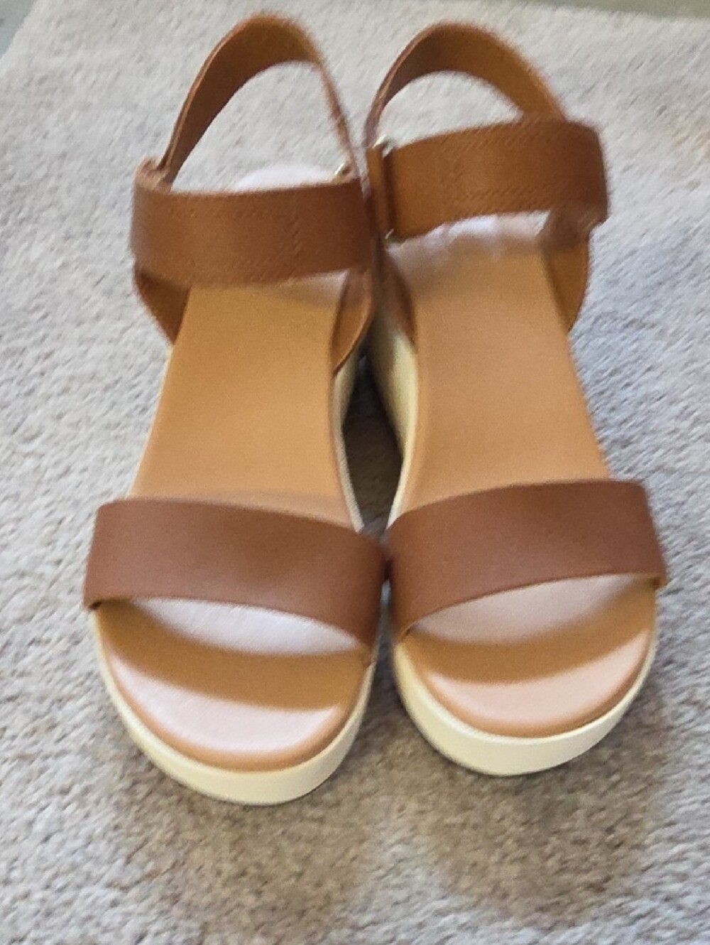Brand New. Sorel Brown Platform Wedge Sandals with Ankle Strap Size 6.5 Women - Picture 5 of 9